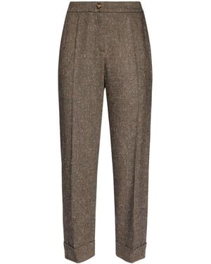 Elena Miro Tailored Trousers With Turn-Up Cuffs - Grey
