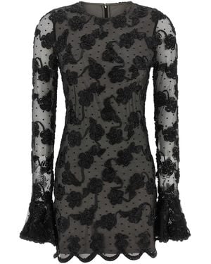 ROTATE BIRGER CHRISTENSEN Rotate Birger Christensen 'Flower Mesh' Dress - Black
