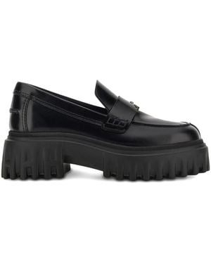 Hogan Leather Slip-On - Black
