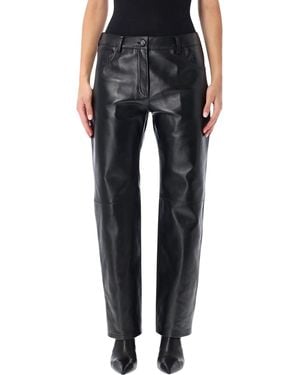 Magda Butrym Leather Straight-Leg Leather Trousers - Black
