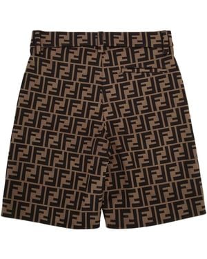 Fendi Nocciola Marrone Cotton Shorts - Brown