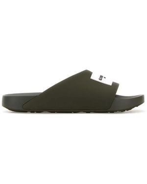 Givenchy Label Slide Flat Sandal - Green