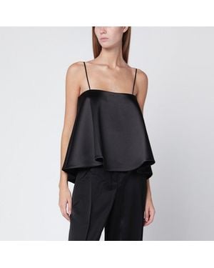 Rohe Satin Peplum Top - Black