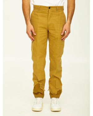 Incotex Camel Cotton Pants - Yellow