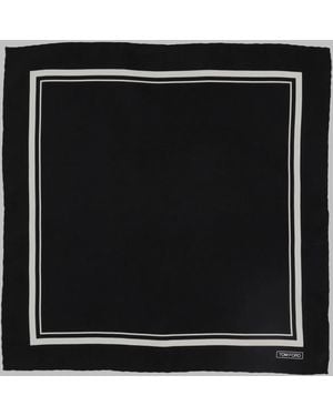 Tom Ford Pocket Square Silk Scarf - Black