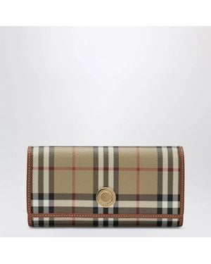 Burberry Check Continental Wallet - Natural
