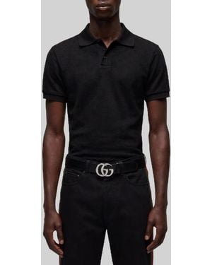 Gucci Shirt Collar Polo - Black