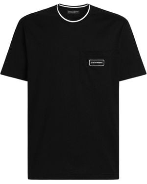 Dolce & Gabbana Dolce & Gabbana T-Shirt With Pocket And Logo Patch - Black