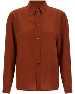 Saint Laurent 'Cassandre' Shirt - Brown