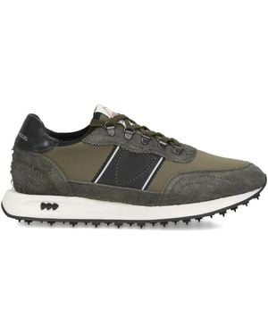 Philippe Model Suede Leather Low-Top Sneakers With Panels - Gray