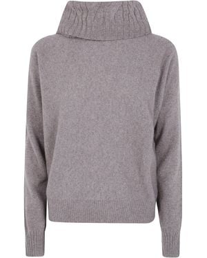 D.exterior Cashmere Turtle Neck Sweater - Gray