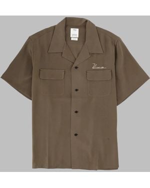 Visvim Camicia A Manica Corta Con Logo - Brown