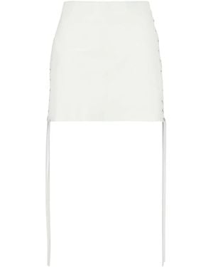 Salvatore Santoro Leather Mini Skirt - White