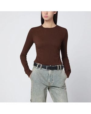 Entire studios Crewneck Cotton-Blend Top - Red
