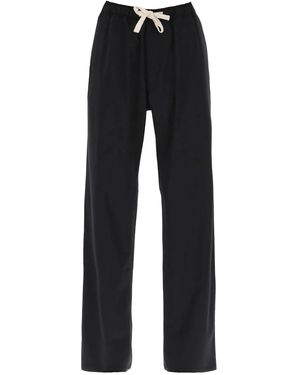 Palm Angels Wool Blend Travel Trousers - Black