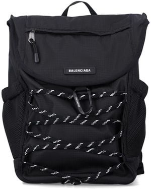 Balenciaga Ripstop Logo Backpack - Black