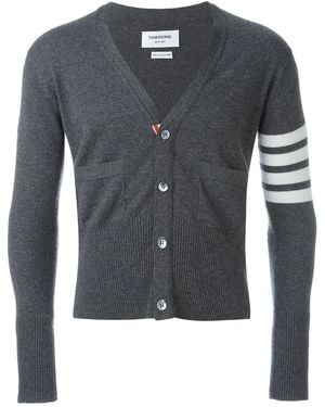 Thom Browne 4Bar Cashmere Cardigan - Grey