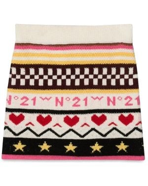 N°21 Allover Jacquard Knit Skirt - White