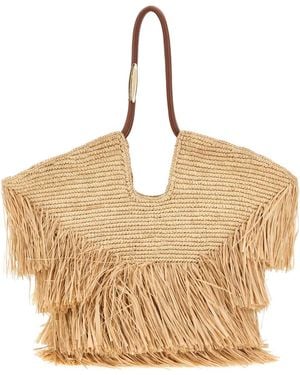 Zimmermann Goldentime Medium Fringe Tote - Natural