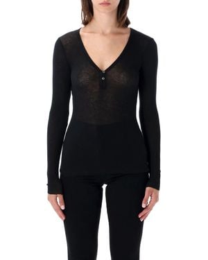 James Perse Serafino Novelty Top - Black