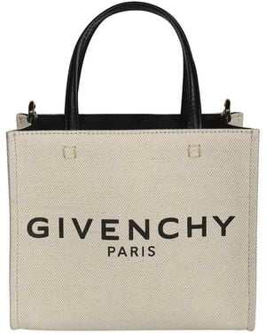 Givenchy Ivory Canvas Mini G-Tote Handbag - Natural