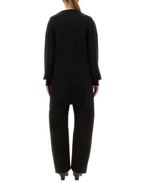 Lemaire Shirt With Slits Wool Sweaters - Black