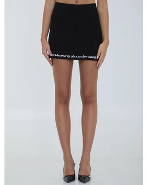 Alexander Wang Ribbed Mini Skirt - Black