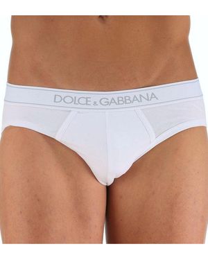 Dolce & Gabbana Midi Cotton Brief - White