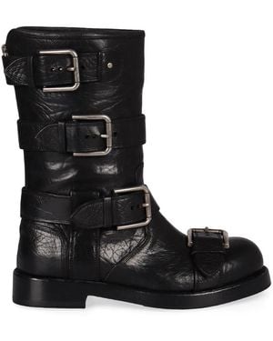 Dolce & Gabbana Dolce & Gabbana Leather Boots With Straps - Black
