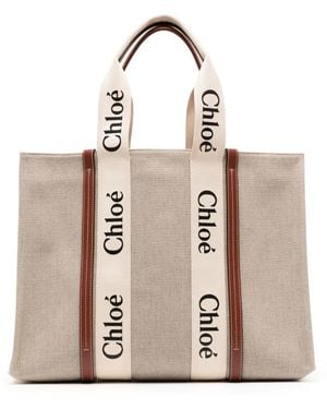 Chloé Large Woody Tote Bag - Natural