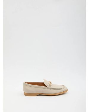 Tod's Hammered Leather Loafers - Natural