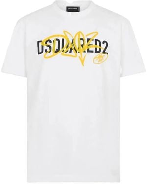 DSquared² Graffiti Logo-Print T-Shirt - White