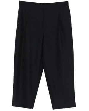 Maison Kitsuné Maison Kitsuné Cropped Pleated Pants - Black