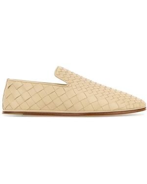 Bottega Veneta Sand Nappa Leather Sunday Loafers - Natural