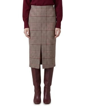FEDERICA TOSI Glen Plaid Midi Skirt - Natural