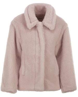 Max Mara "Mxmfuggito" Single Breasted Short Classic Coat - Pink
