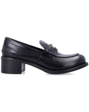 Miu Miu Leather Penny Loafers - Blue