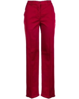 Via Masini 80 High-Waisted Raspberry Pants - Red