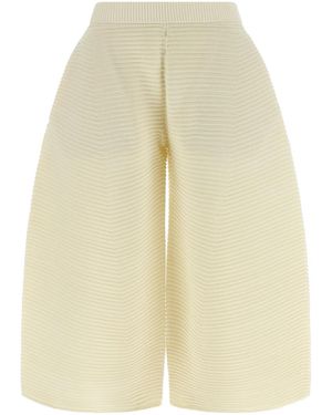 Issey Miyake 'Corrugated Knit' Pants - Natural