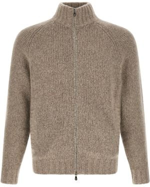 Brunello Cucinelli Cashmere And Silk Cardigan - Grey