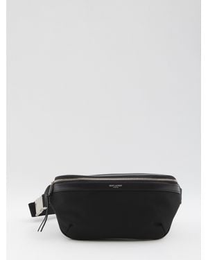 Saint Laurent Leather-Trimmed Zip Belt Bag - Black