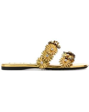 Loewe Petal Flower Crystal Sandal - Metallic