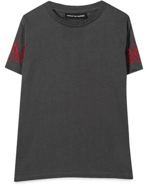 Vision Of Super M/C Embroidery Flames - Black