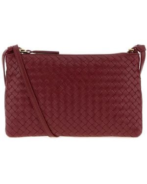Bottega Veneta Tiziano Leather Small Clutch - Purple