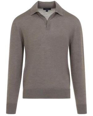 Sease Wombat Ultra Fine Virgin Wool Polo - Grey