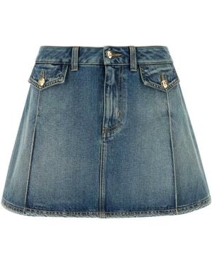McQueen Denim Mini Skirt - Blue