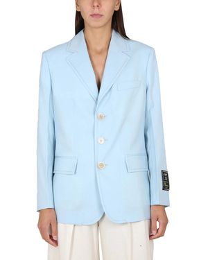 Marni Cool Wool Long Blazer - Blue