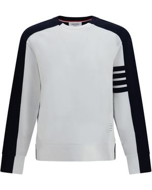 Thom Browne Colorblock Crewneck Sweatshirt With 4-Bar Detail - Black