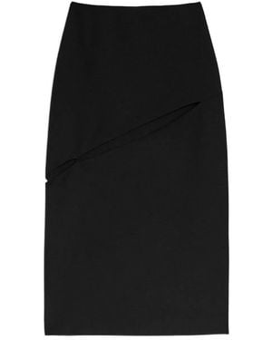 Jil Sander Wool Blend Midi Skirt - Black