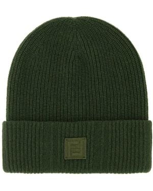 Fendi Beanie Ff Label - Green